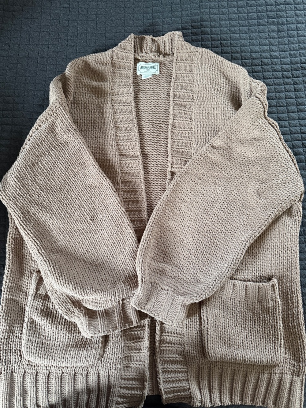 American Eagle Cozy Chunky Knit Cardigan - Taupe